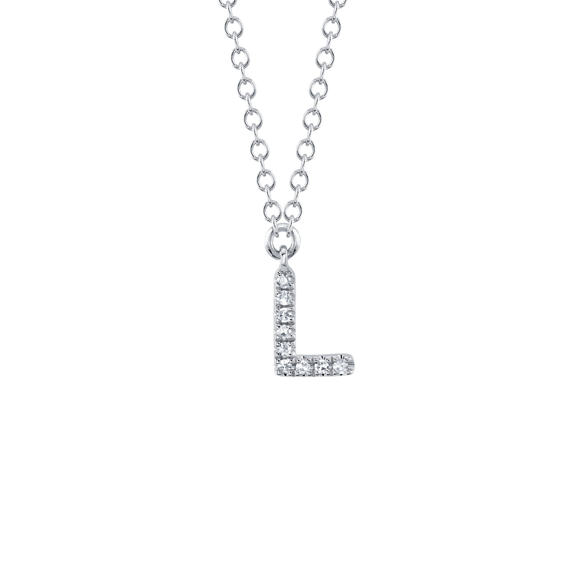 Letter l discount diamond necklace